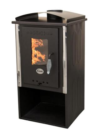 Стальная печь камин на дровах termosistem "elegant eko premium" 8 квт 50кг 450x350x1000мм (верхний дымоход)