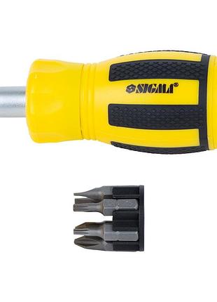 Отвертка с реверсом mini + биты 6шт crv sigma (4001811)