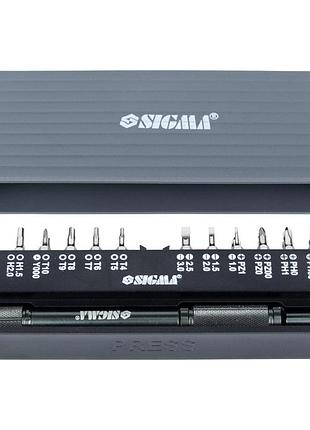 Викрутка + біти 1/4" 24 шт crv для мобільних телефонів (пласт. кейс) sigma (4003251)