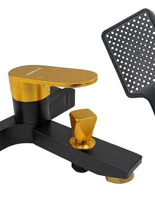 Смеситель для ванны короткий гусь millz черный-золотто mrs-al-f2(black&gold) 1/10