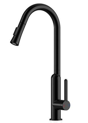 Смеситель для мойки вытяжной.лойка, латунь,черный матовый aim, dg16057- black matte