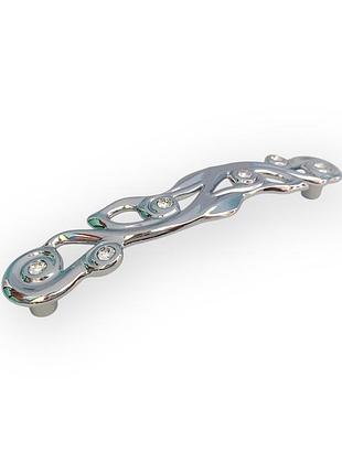Ручка-скоба crystalflow з кристалами swarovski gu-w7244 глянсовий хром 128 мм