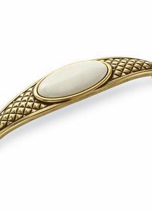 Ручка-скоба grace классическая с керамической вставкой urb-16-8620 античное золото 128 мм