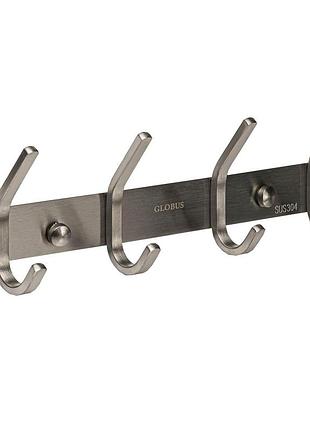 Планка с крючками globus lux sq 9435-4 sus304