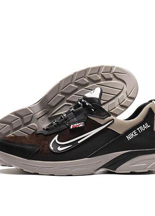 Мужские кожаные кроссовки nike sport trail brown коричневые