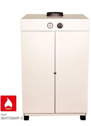 Дымоходный напольный газовый котел атем житомир 3 кс-г-045сн с автоматикой sit италия, одноконтурный