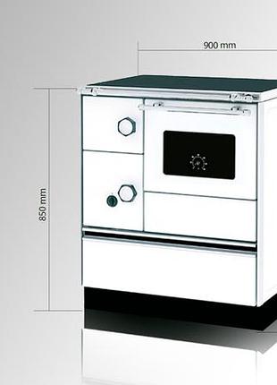 Камин плита alfa-plam alfa 90 hf/ альфа 90 хф 6,5 квт 146 кг 900х600х850мм с комфоркой + духовка