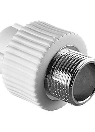 Муфта комбинированная с внешней резьбой ppr ø20x1/2" белый цвет asco® 40/160шт