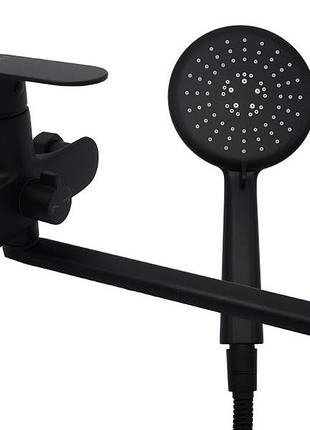 Смеситель для ванны длинный излив aim черный матовый dg01253 (matte black)