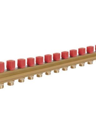 Коллектор icma с регулировочными вентилями 1" 12 выходов №1105 (red)