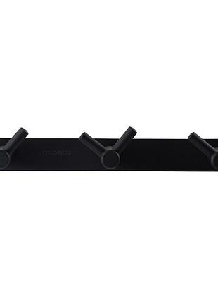 Планка з гачками globus lux bs8435-3 чорна матова sus304