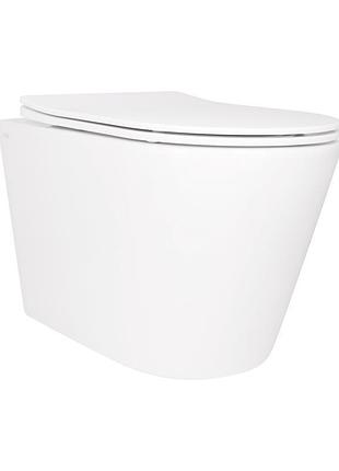 Унитаз подвесной qtap scorpio безободковый ultra quiet с сиденьем soft-close qt14332380aw