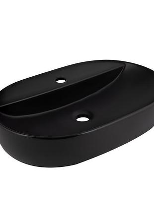 Раковина-чаша qtap scorpio 600х400х120 matt black qt142203mbmbn