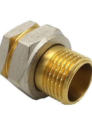 Сгон прямой разборной 1/2" зв никель. с проточкой asco 1/130