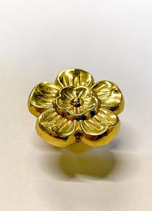 Ручка-кнопка эксклюзив xk-2103-35 "flower" золотая латунь 35 мм