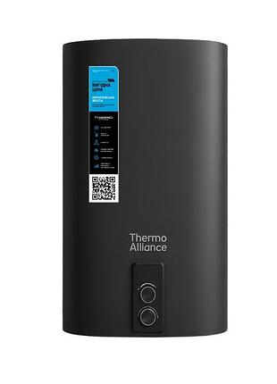 Водонагреватель электрический thermo alliance 80 л, black, плоский, вертикальный, сухой тэн 2 квт (0,8+1,2) dt80v20gpdd2b