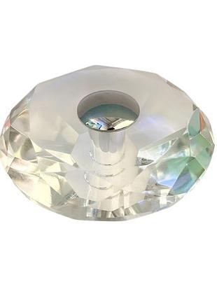 Круглі меблеві ручки-кнопки diamante glass з кристалом am-gks-001cr яскравий хром діаметр 80 мм (к-кт 2шт)