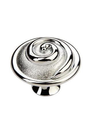 Ручка-кнопка spiral сучасна класика hs-109 chrome хром глянсовий ø42 мм