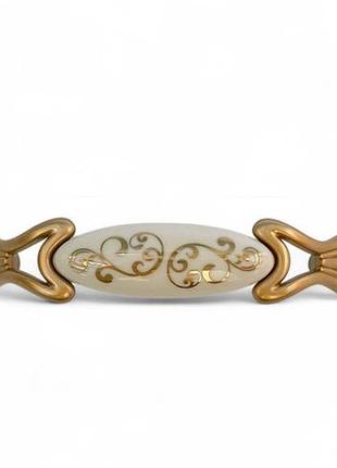 Ручка-скоба romantic с керамической вставкой gu-m9301 матовое золото 96 мм