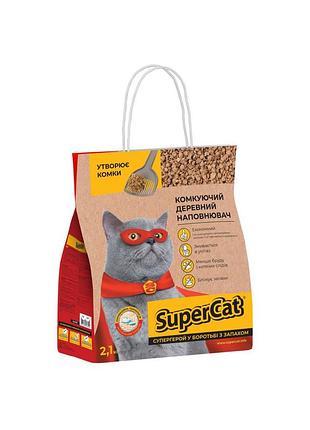 Наполнитель для кошек supercat комкующий, 2,1 кг