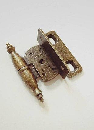 Петля карткова меблева antique elegance hinge cd-240a-20-1l ліва антична бронза h=63 мм