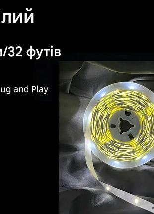 Светодиодная лента с питанием от usb bj-5vrgbbbb-10 белая 10м
