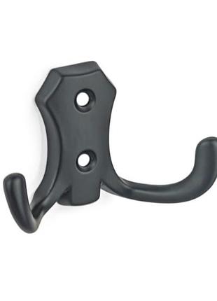 Крючок мебельный для одежды nom-002-black черный двухрожковый