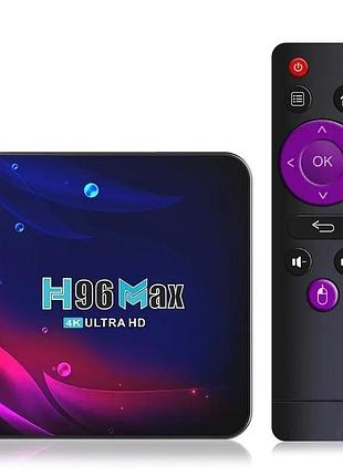 Смарт тв приставка h96 max v11 4/64 гб smart tv box android 11