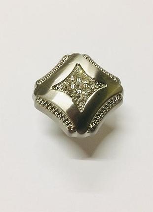 Ручка-кнопка современная классика с кристаллами 162-00 inox никель браш