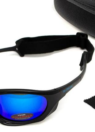 Очки поляризационные bluwater hydro polarized (g-tech™ blue) anti-fog, синие зеркальные в черной оправе