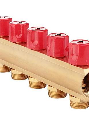 Балка колекторна fado з вентилями 1"x3/4" x5