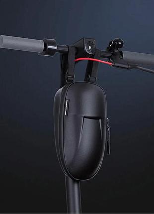 Сумка для самоката xiaomi electric scooter storage bag black pu eva жесткий корпус многосекционное крепление на руль