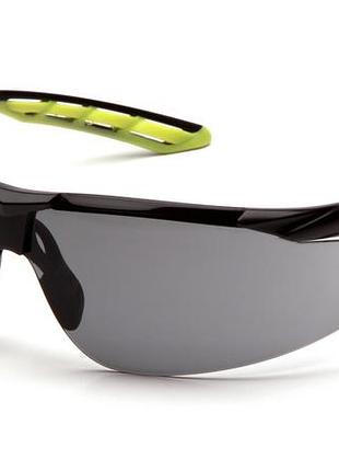 Окуляри захисні pyramex flex-lyte black-lime (gray), cірі в чорно-лаймовій оправі
