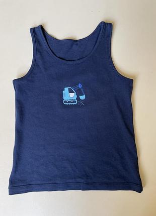 Майка для хлопчика темна майка з екскаватором майка на 4-5років