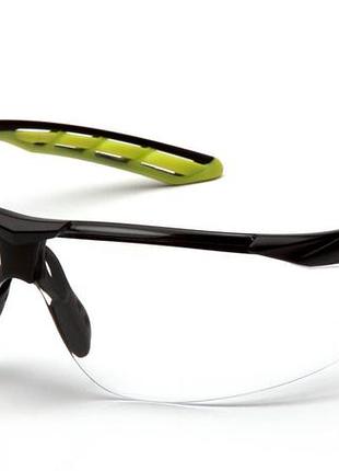 Окуляри захисні pyramex flex-lyte black-lime (clear), прозорі в чорно-лаймовій оправі