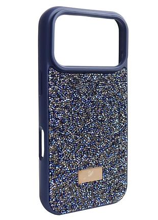 Чехол swarovski для iphone 17 pro синий стильный аксессуар для защиты и украшения телефона
