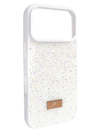Чехол swarovski для iphone 17 pro защитный белый аксессуар с блестками для стиля и защиты