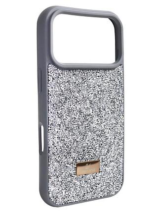 Чехол swarovski для iphone 17 pro серебристый стильный аксессуар для защиты и украшения телефона