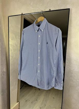 Сорочка ralph lauren slim fit у блакитну смужку: cotton stretch