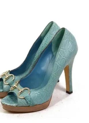 Туфли gucci horsebit peep toe. размер 38, 5