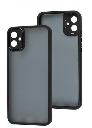 Чохол fiji lens для samsung galaxy a04e (a042) бампер матовий з захистом блока камер black