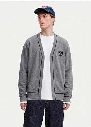Кардиган молодежный мужской old money кофта накидка хлопок свитер l-xl