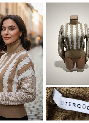 Uterque, жіночий гольф водолазка з чистої вовни бежевого кольору, розмір s