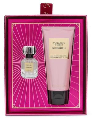 Парфюмированный набор victoria's secret bombshell 2-piece mini eau de parfum & lotion gift set