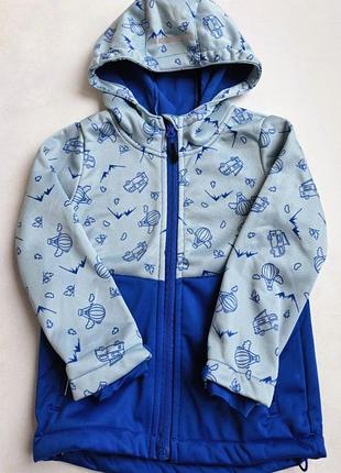 Детская куртка софтшел на флисе lupilu 122-128 см softshell водонепроницаемая для мальчиков