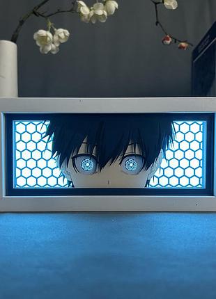 Многослойный ночник лампа аниме синяя тюрьма blue lock светильник yoichi isagi блю лок йоичи исаги rgb