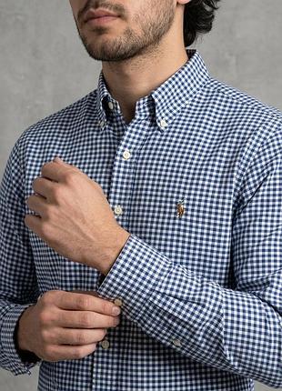Polo ralph lauren oxford shirr сорочка оксфорд в клітинку