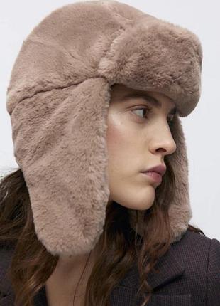 Шапка ушанка zara
