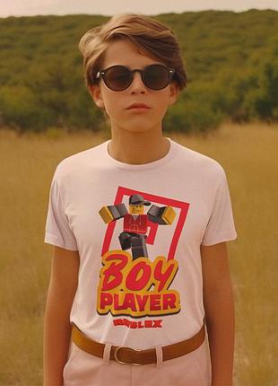 Детская футболка «boy player roblox»