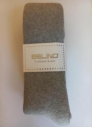 Махрові колготи для дівчинки 110-116 см сірі belino